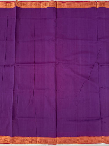 Handwoven Mangalgiri Cotton Saree | Purple | Gold Zari | Ships from California